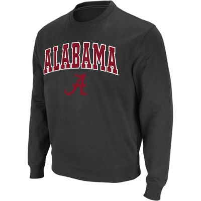 Colosseum Men's Alabama Crimson Tide NCAA Alabama Tide Arch & Logo Crew Neck Sweatshirt, Grey, Small
