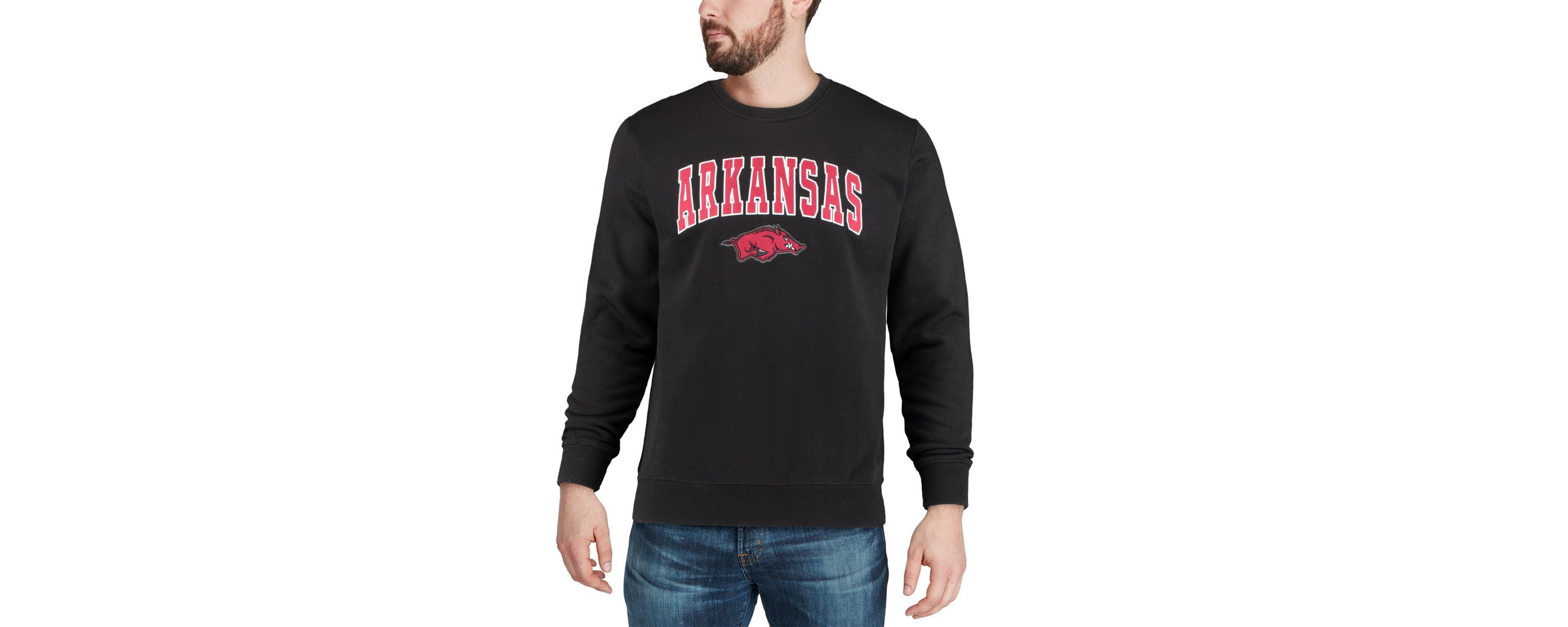 NCAA Arkansas Razorbacks Arch & Logo Crew Neck Sweatshirt