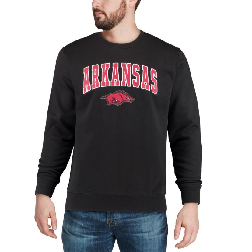 NCAA Arkansas Razorbacks Arch & Logo Crew Neck Sweatshirt