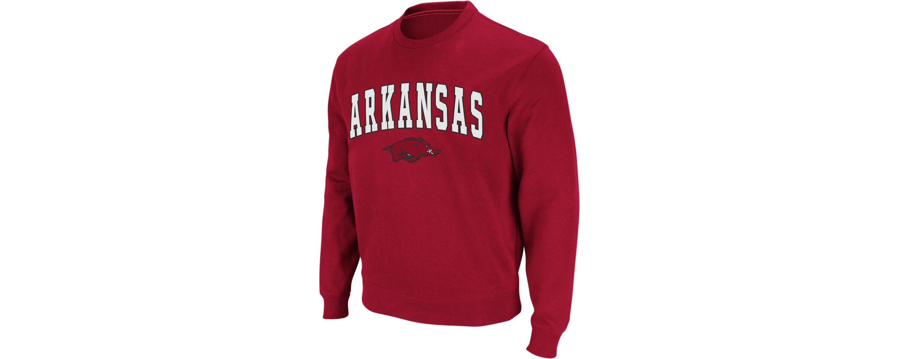 NCAA Arkansas Razorbacks Arch & Logo Crew Neck Sweatshirt