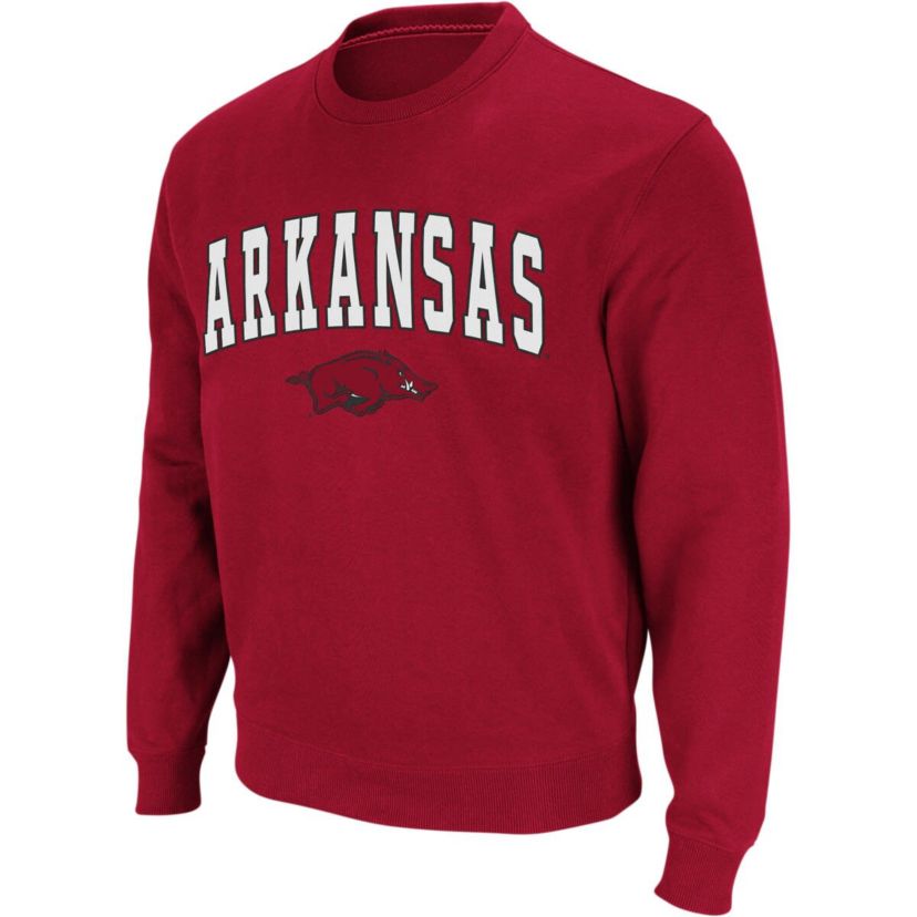NCAA Arkansas Razorbacks Arch & Logo Crew Neck Sweatshirt