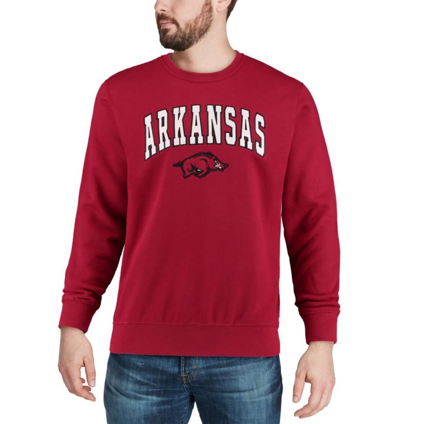 NCAA Arkansas Razorbacks Arch & Logo Crew Neck Sweatshirt