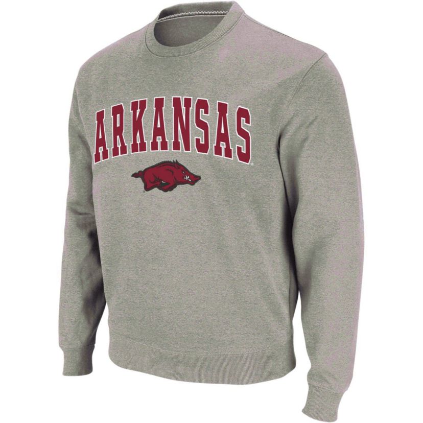 NCAA Arkansas Razorbacks Arch & Logo Crew Neck Sweatshirt