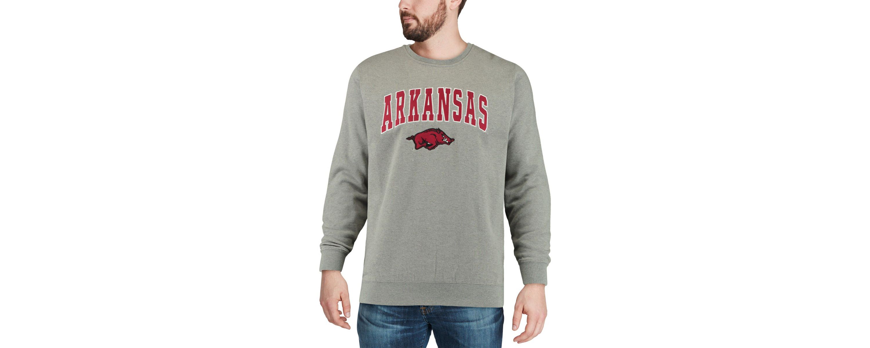 NCAA Arkansas Razorbacks Arch & Logo Crew Neck Sweatshirt
