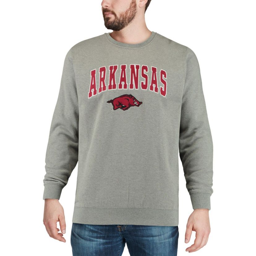 NCAA Arkansas Razorbacks Arch & Logo Crew Neck Sweatshirt