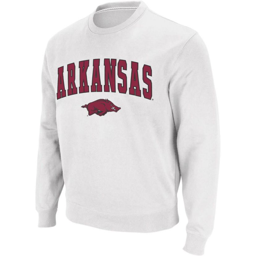NCAA Arkansas Razorbacks Arch & Logo Crew Neck Sweatshirt