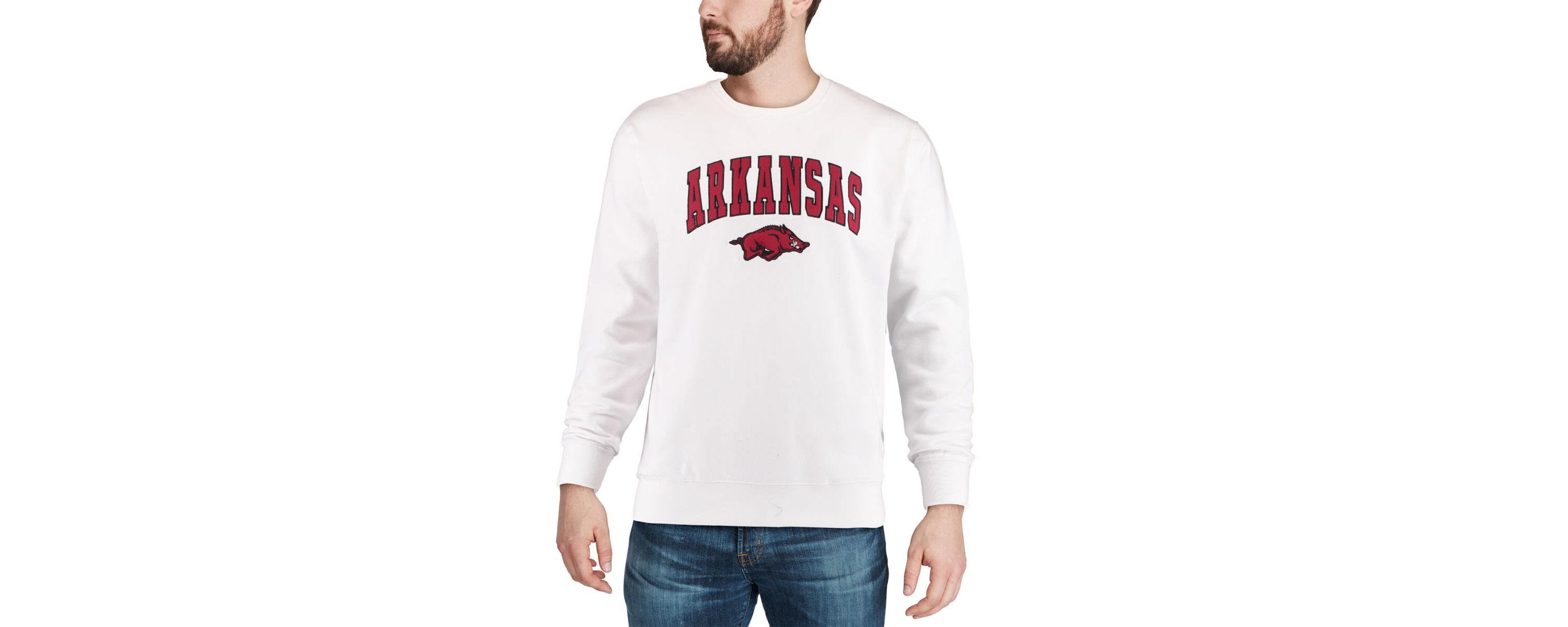 NCAA Arkansas Razorbacks Arch & Logo Crew Neck Sweatshirt