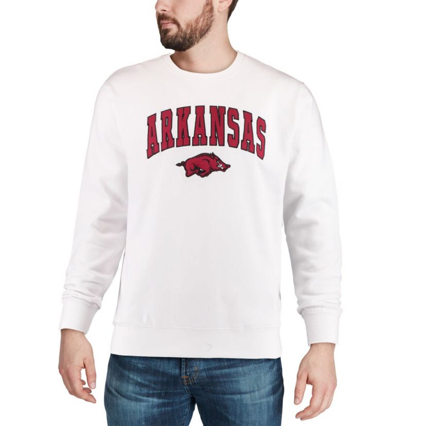 NCAA Arkansas Razorbacks Arch & Logo Crew Neck Sweatshirt