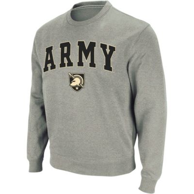 Colosseum Men's Army Black Knights NCAA Army Knights Arch & Logo Crew Neck Sweatshirt, Gray, Small