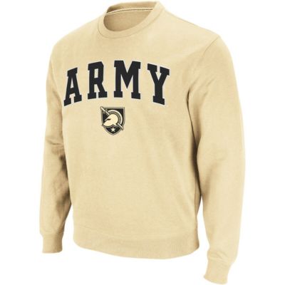 Colosseum Men's Army Black Knights NCAA Army Knights Arch & Logo Crew Neck Sweatshirt, Gold, Small