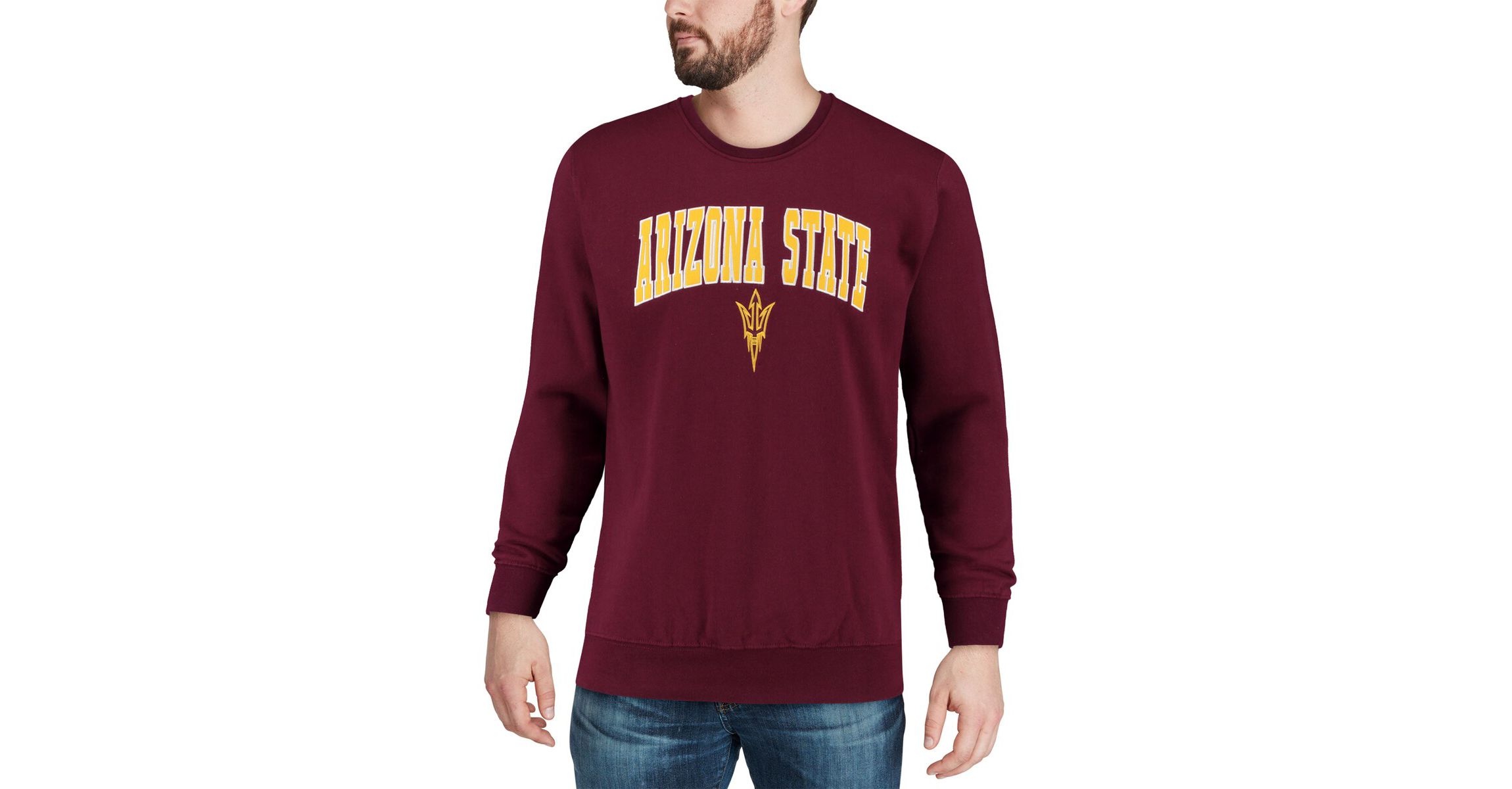 NCAA Arizona State Sun Devils Arch & Logo Crew Neck Sweatshirt