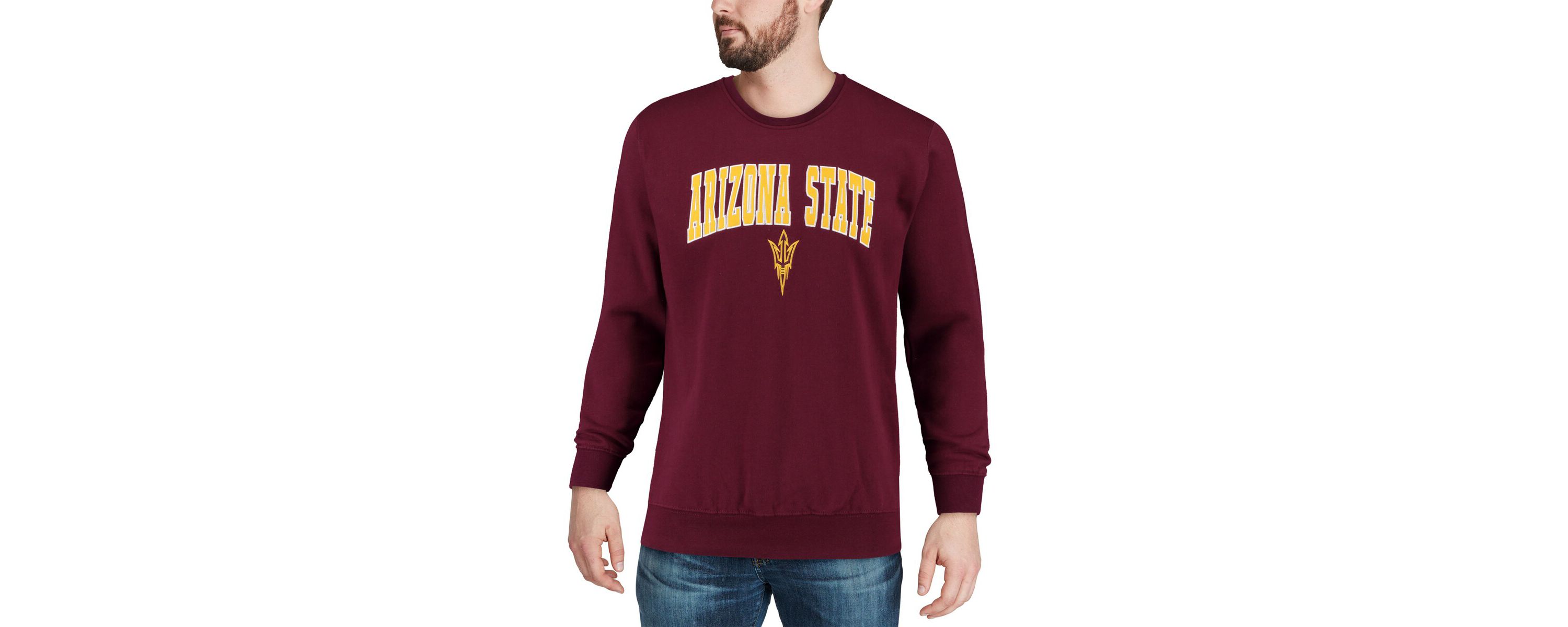 NCAA Arizona State Sun Devils Arch & Logo Crew Neck Sweatshirt