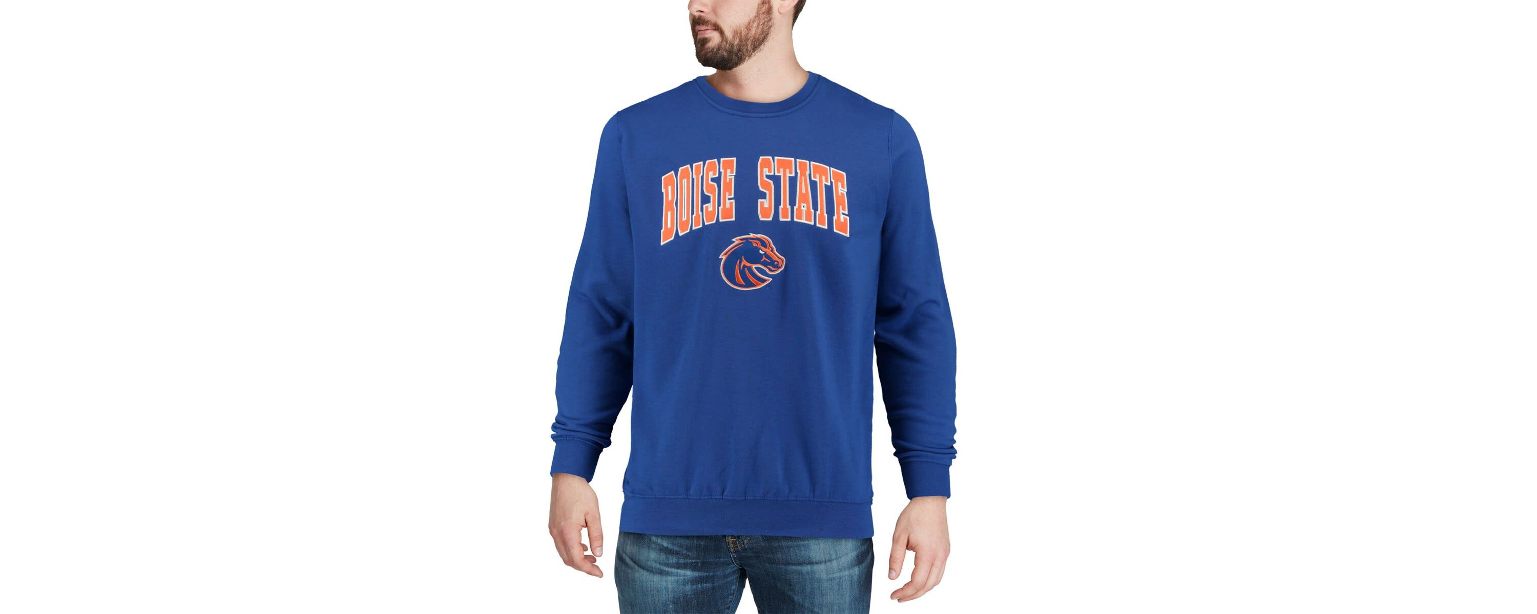 NCAA Boise State Broncos Arch & Logo Crew Neck Sweatshirt
