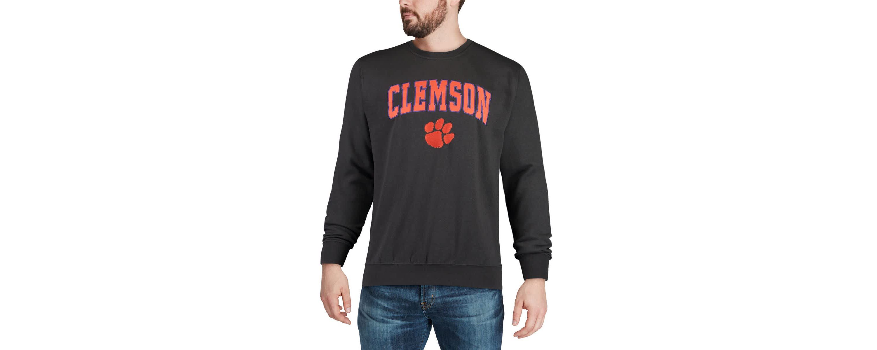 NCAA Clemson Tigers Arch & Logo Crew Neck Sweatshirt
