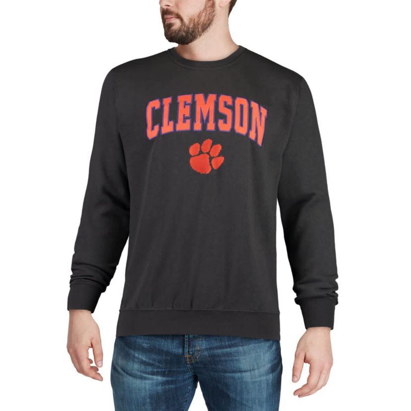 NCAA Clemson Tigers Arch & Logo Crew Neck Sweatshirt
