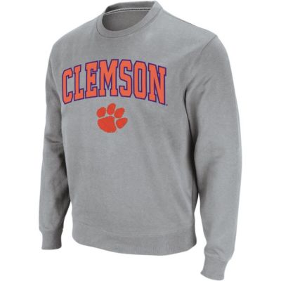 NCAA Heathered Clemson Tigers Arch & Logo Crew Neck Sweatshirt