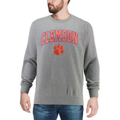 NCAA Heathered Clemson Tigers Arch & Logo Crew Neck Sweatshirt