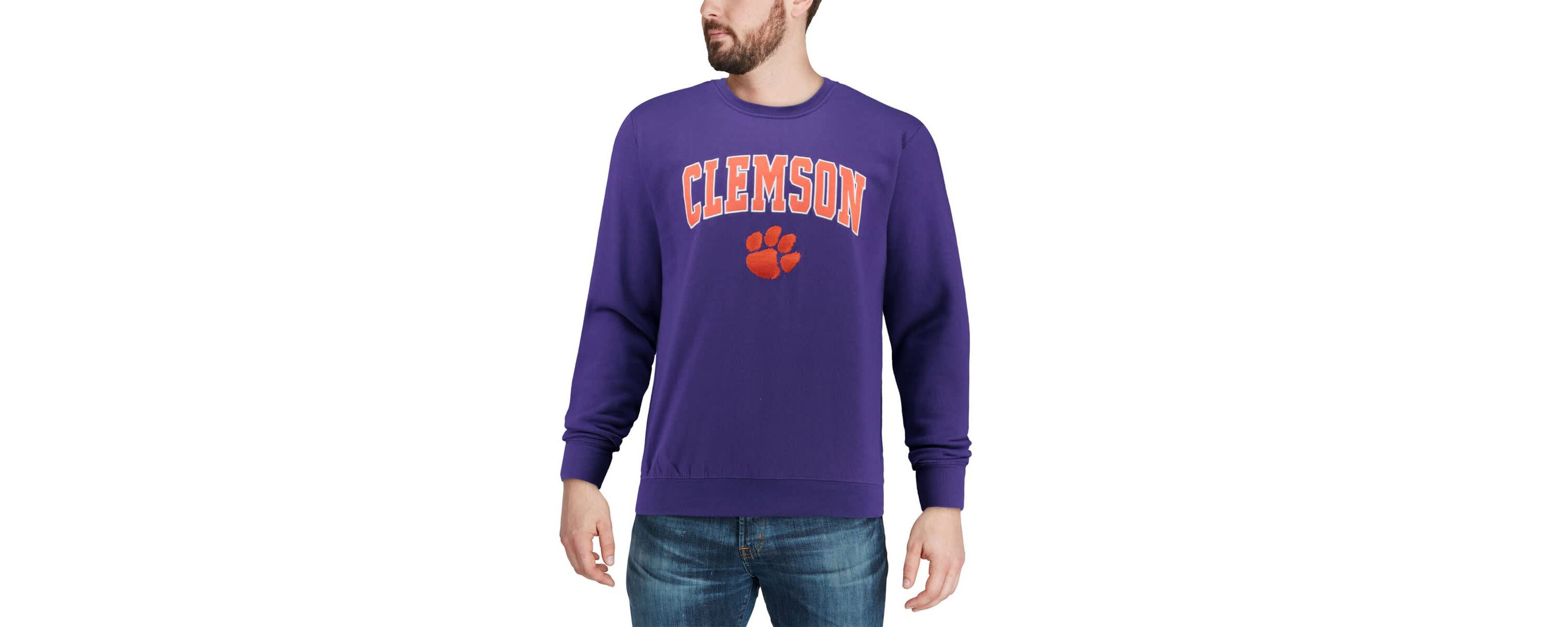 NCAA Clemson Tigers Arch & Logo Crew Neck Sweatshirt