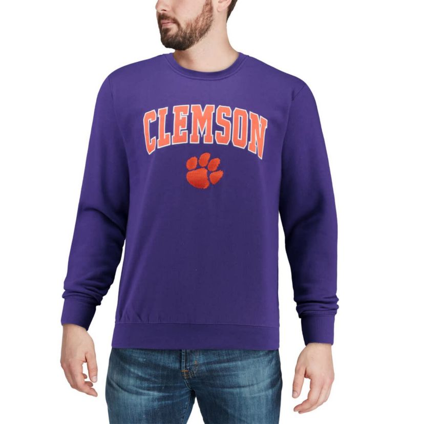 NCAA Clemson Tigers Arch & Logo Crew Neck Sweatshirt