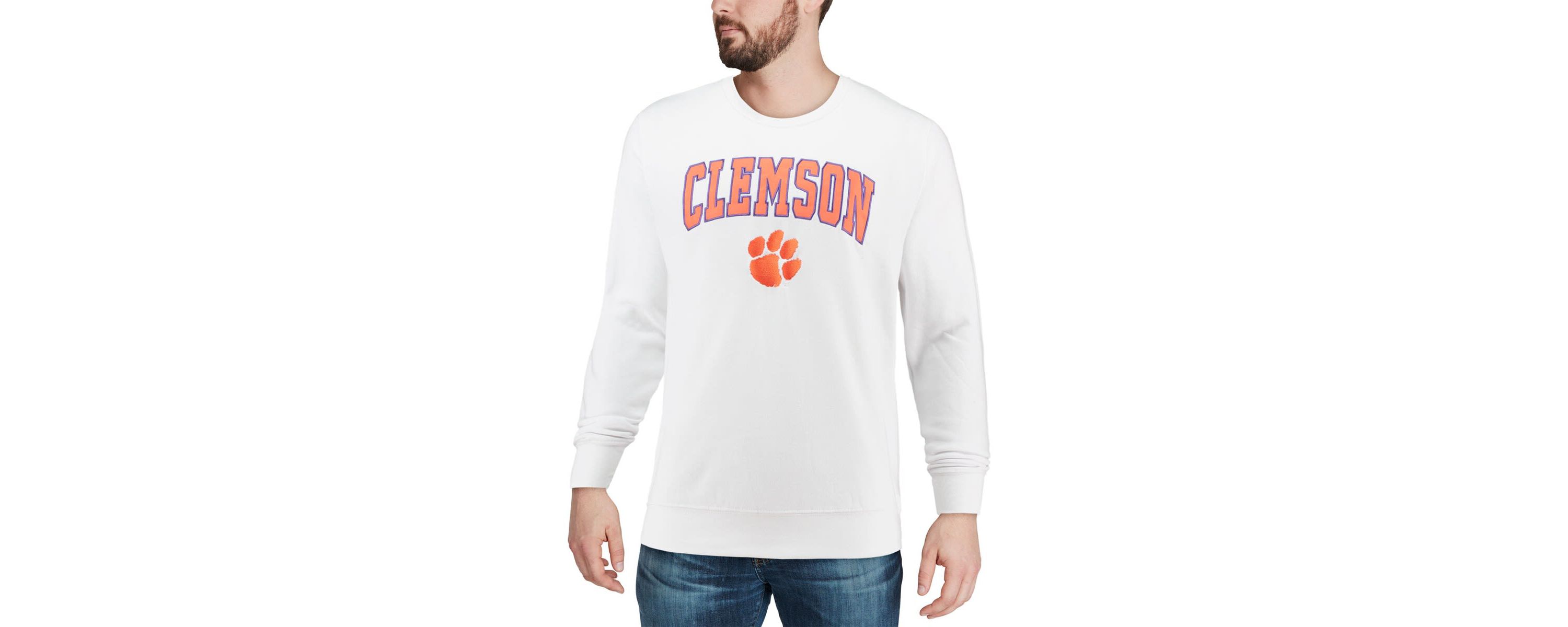 NCAA Clemson Tigers Arch & Logo Crew Neck Sweatshirt