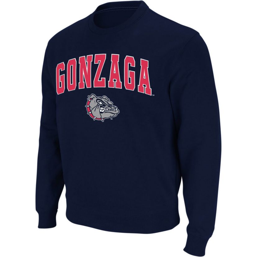 Gonzaga University Bulldogs NCAA Gonzaga Bulldogs Arch & Logo Crew Neck Sweatshirt