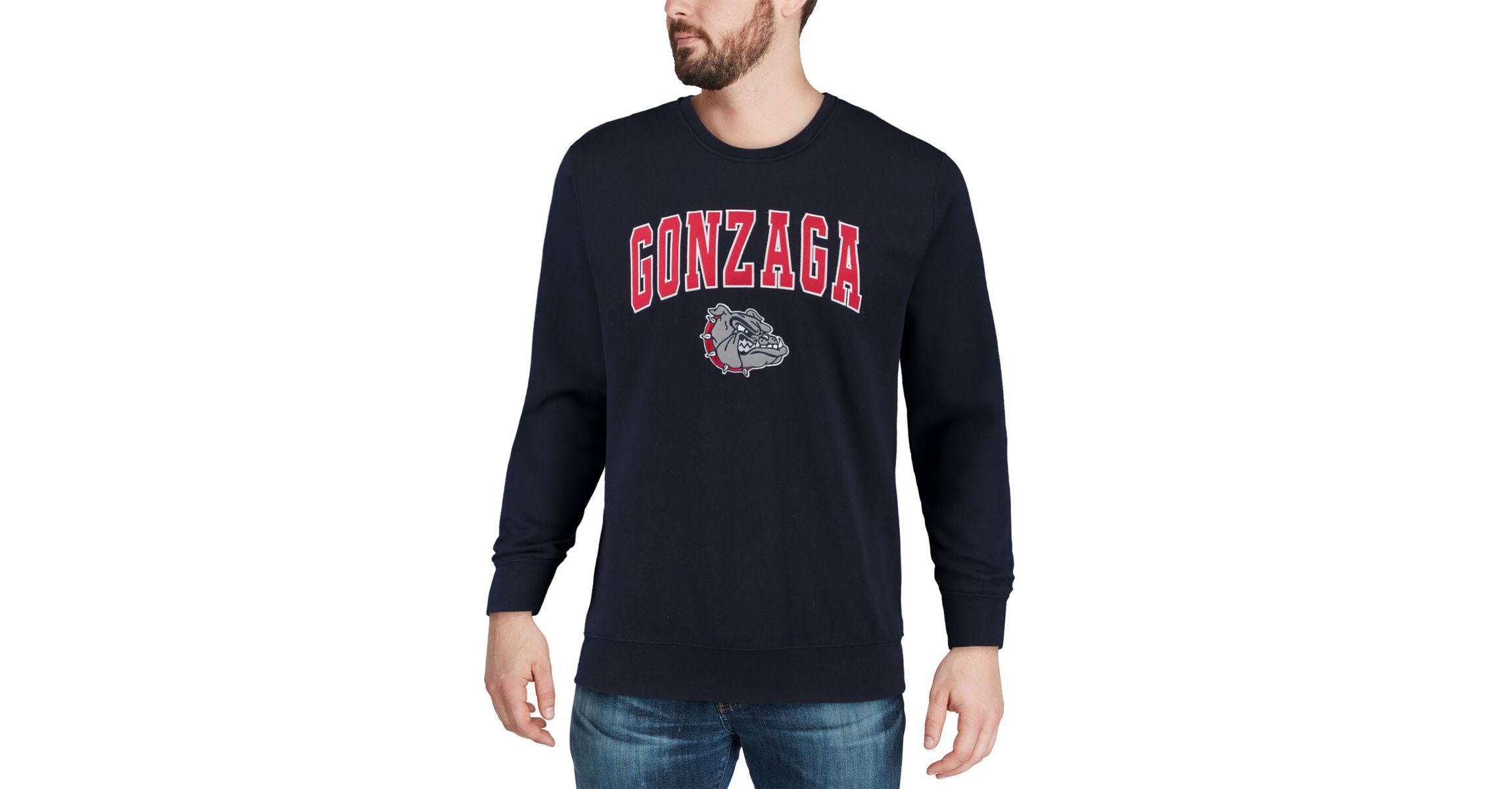 Gonzaga University Bulldogs NCAA Gonzaga Bulldogs Arch & Logo Crew Neck Sweatshirt