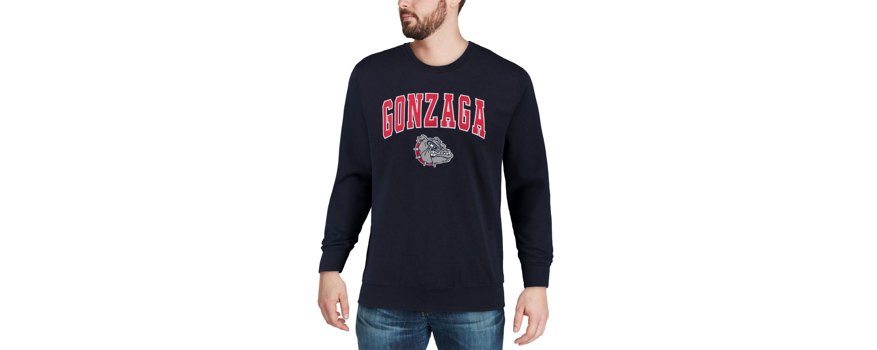 Gonzaga University Bulldogs NCAA Gonzaga Bulldogs Arch & Logo Crew Neck Sweatshirt