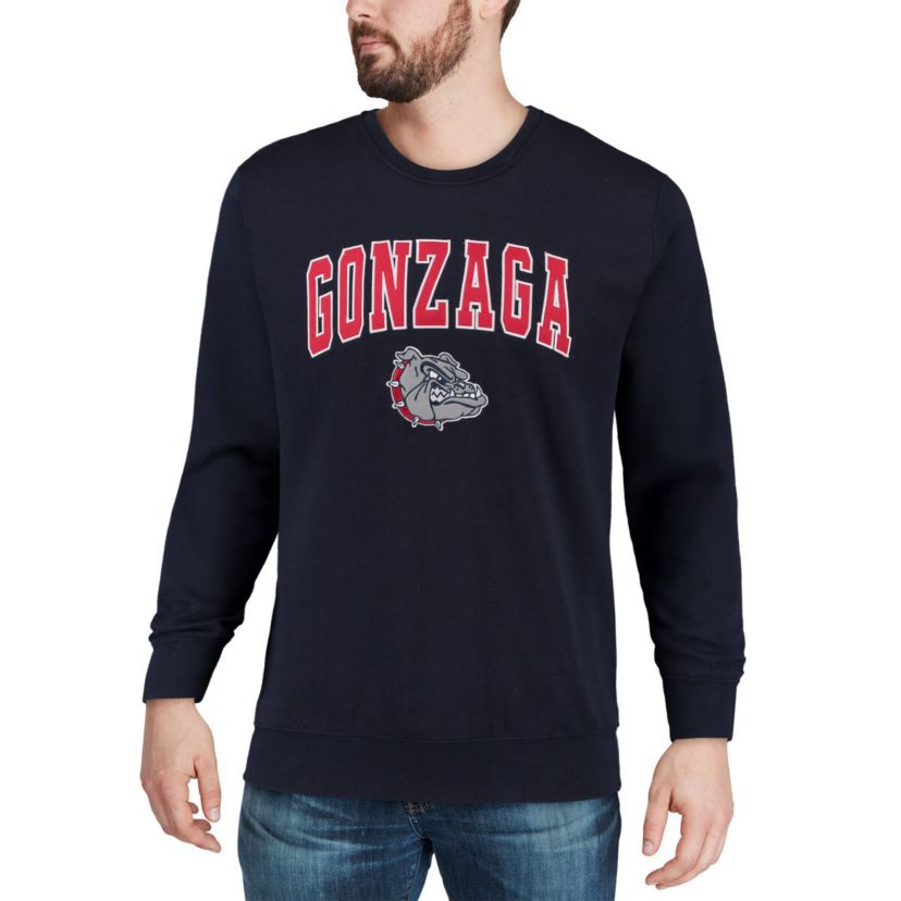 Gonzaga University Bulldogs NCAA Gonzaga Bulldogs Arch & Logo Crew Neck Sweatshirt
