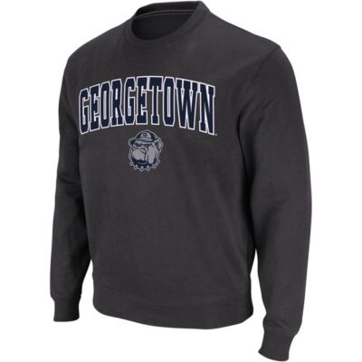 Colosseum Men's NCAA Georgetown Hoyas Arch & Logo Crew Neck Sweatshirt, Grey, 2XL