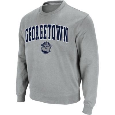 Colosseum Men's NCAA Georgetown Hoyas Arch & Logo Crew Neck Sweatshirt, Grey, 2XL