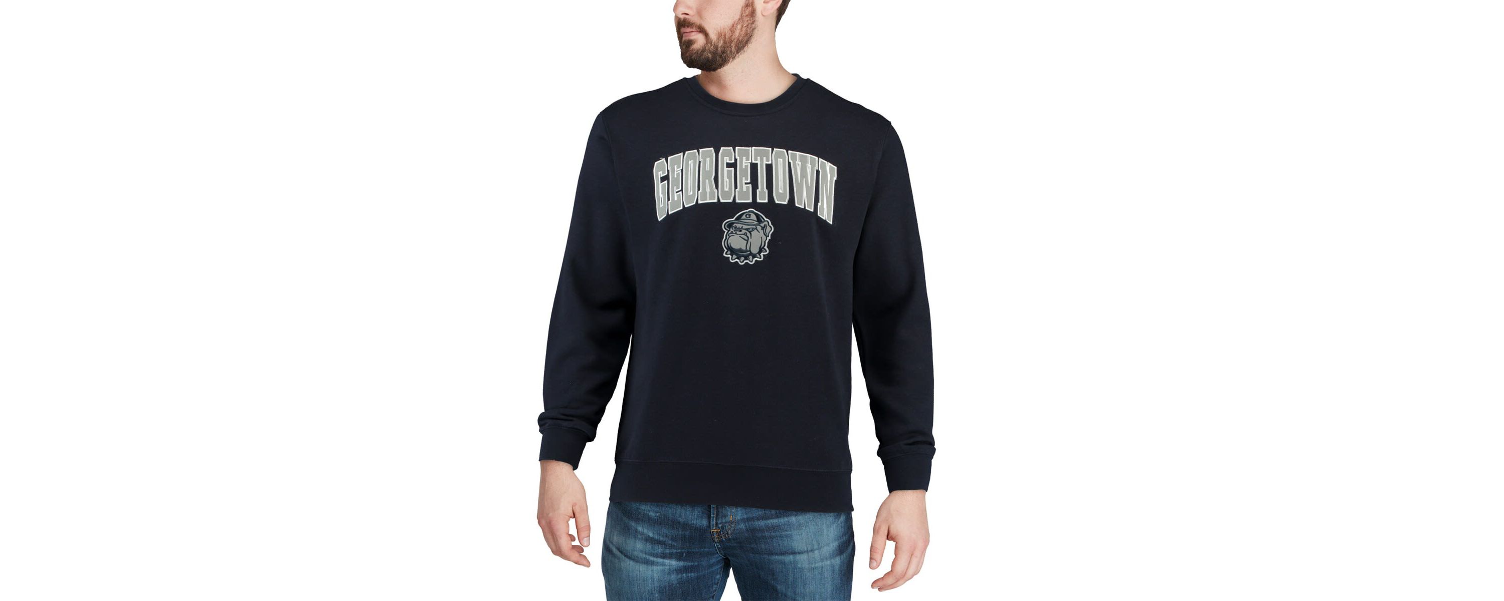 NCAA Georgetown Hoyas Arch & Logo Crew Neck Sweatshirt