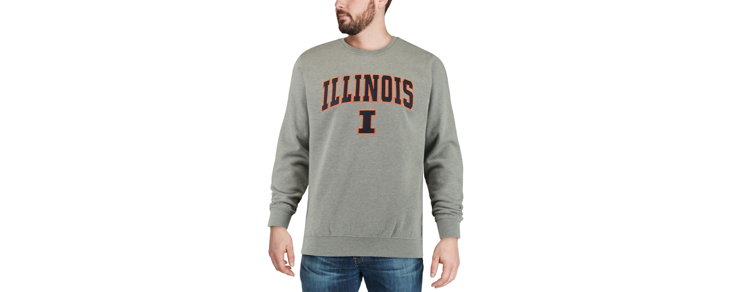 NCAA Illinois Fighting Illini Arch & Logo Crew Neck Sweatshirt