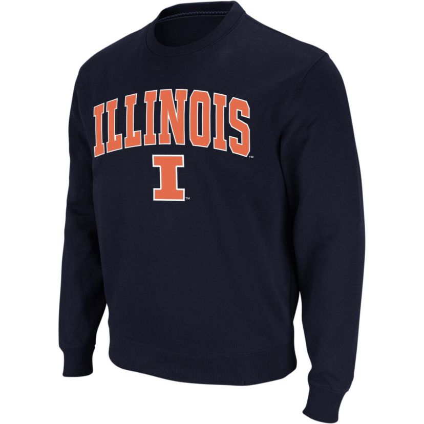 NCAA Illinois Fighting Illini Arch & Logo Crew Neck Sweatshirt