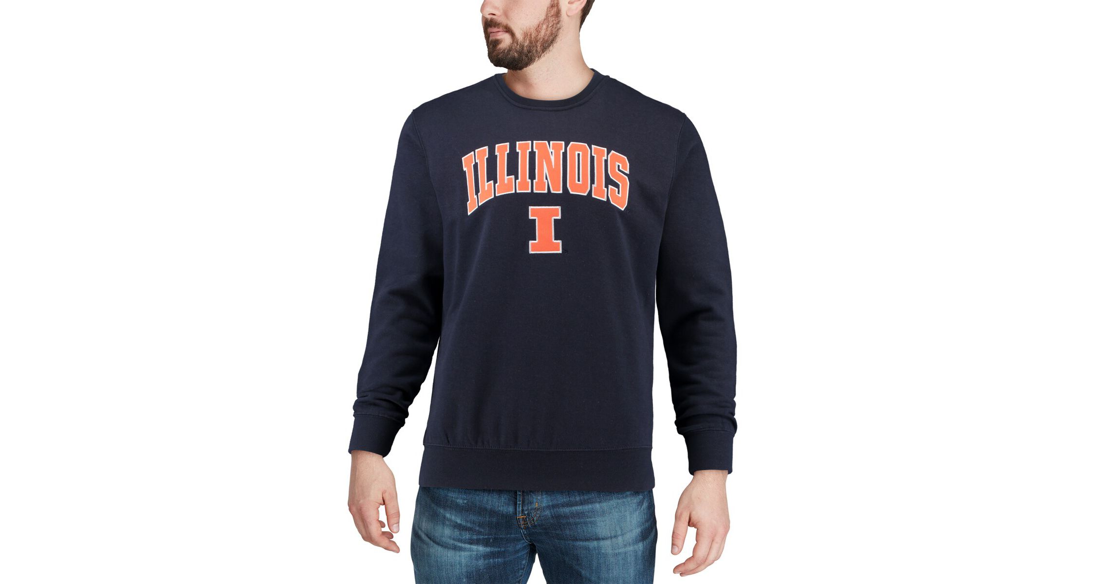 NCAA Illinois Fighting Illini Arch & Logo Crew Neck Sweatshirt