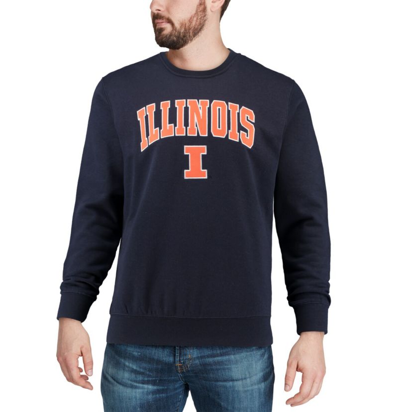 NCAA Illinois Fighting Illini Arch & Logo Crew Neck Sweatshirt
