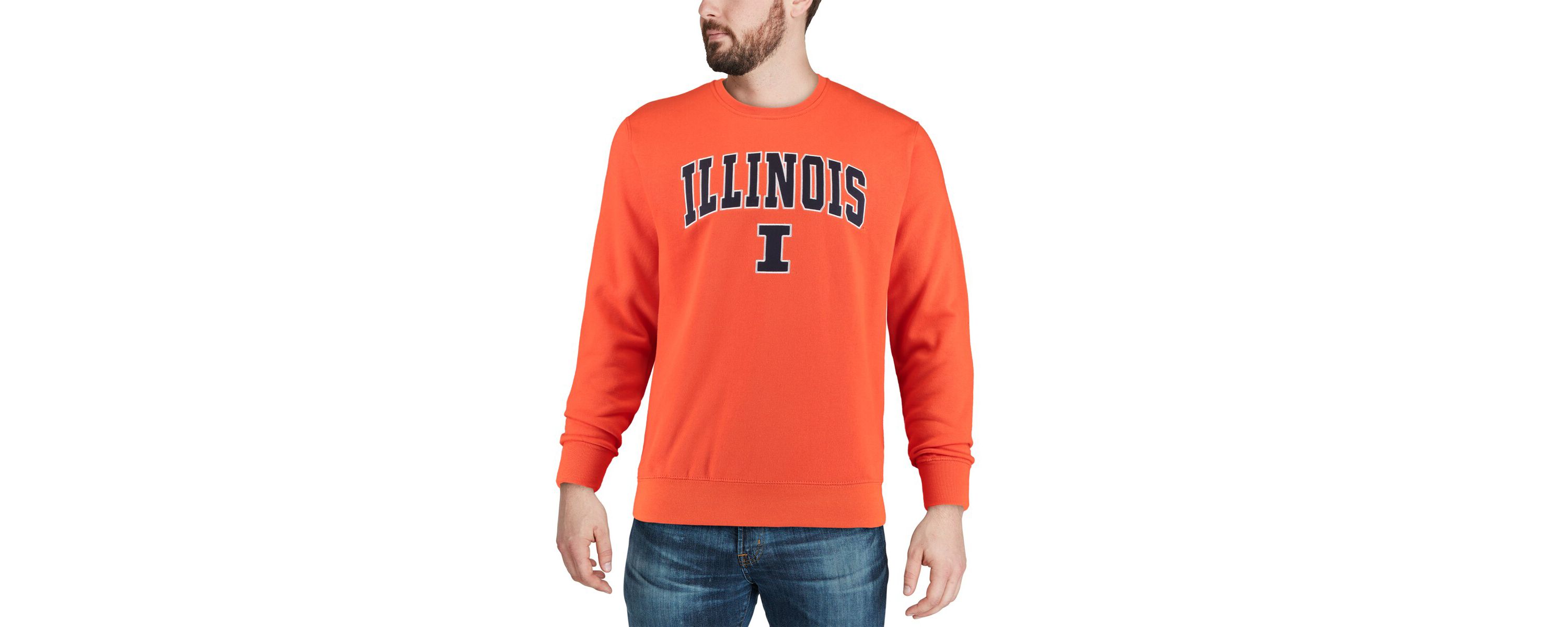NCAA Illinois Fighting Illini Arch & Logo Crew Neck Sweatshirt
