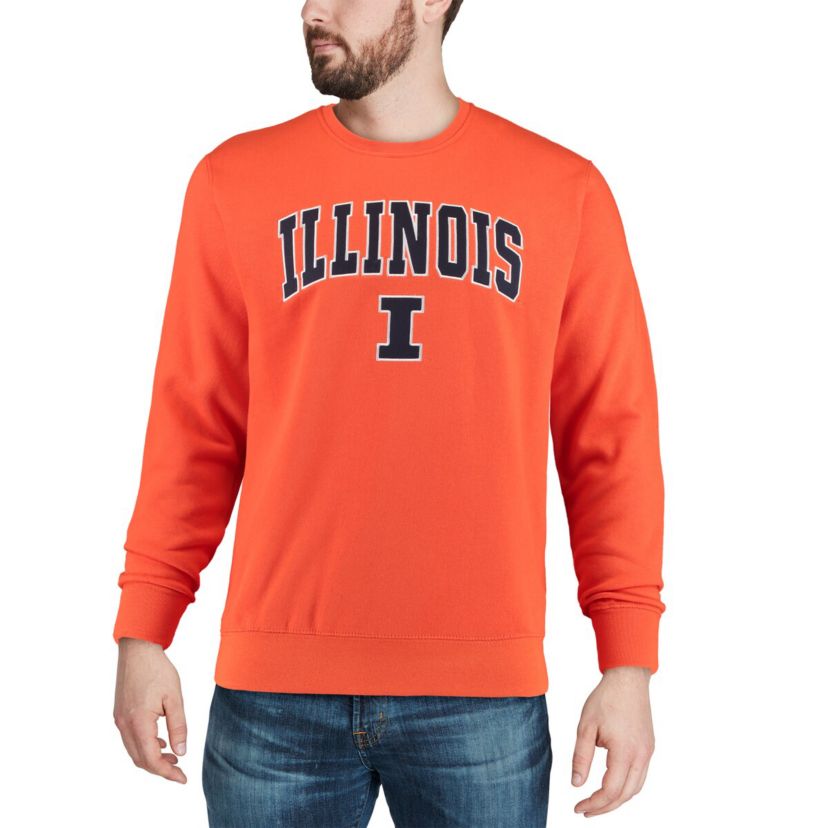 NCAA Illinois Fighting Illini Arch & Logo Crew Neck Sweatshirt