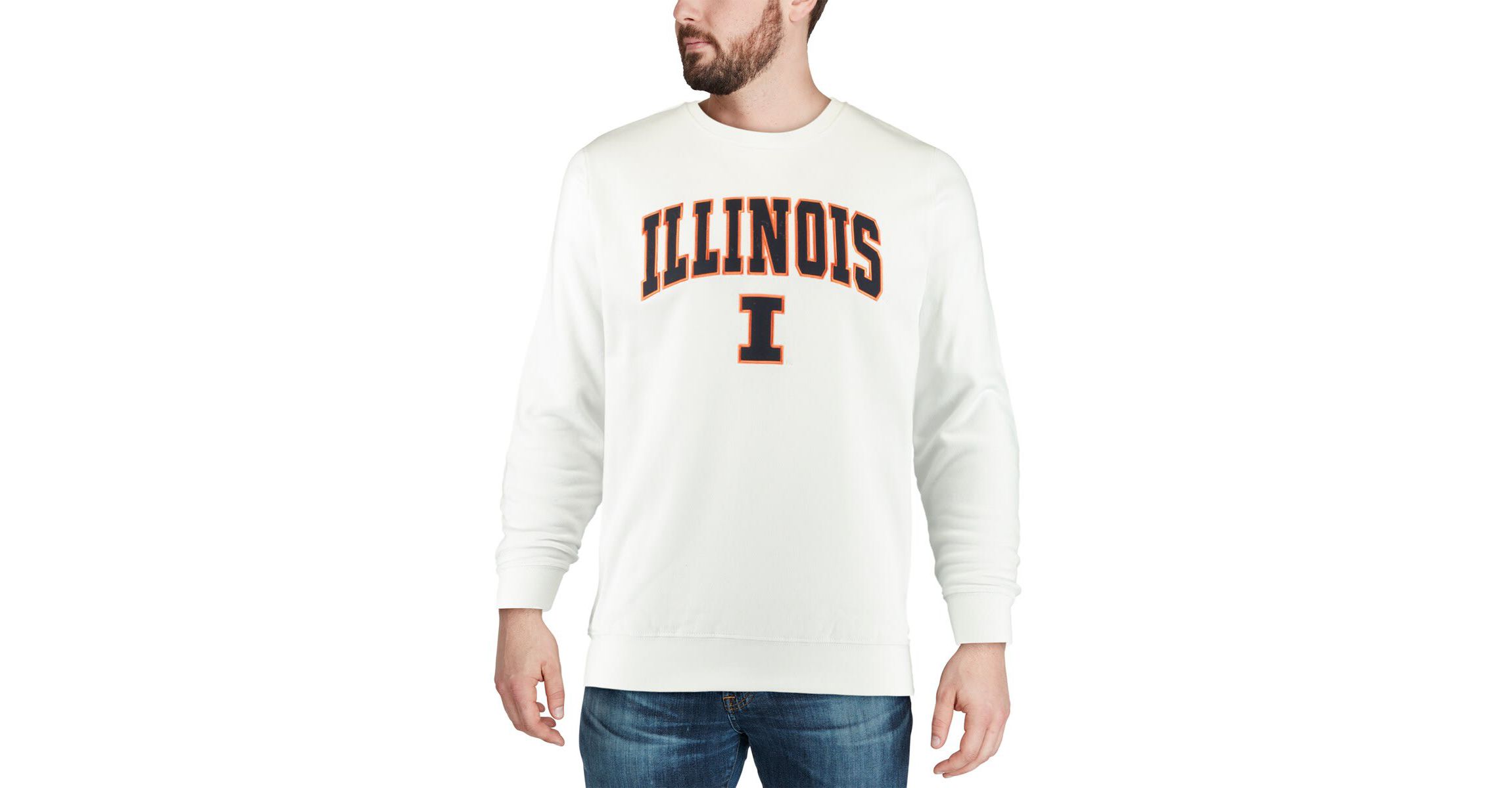 NCAA Illinois Fighting Illini Arch & Logo Crew Neck Sweatshirt