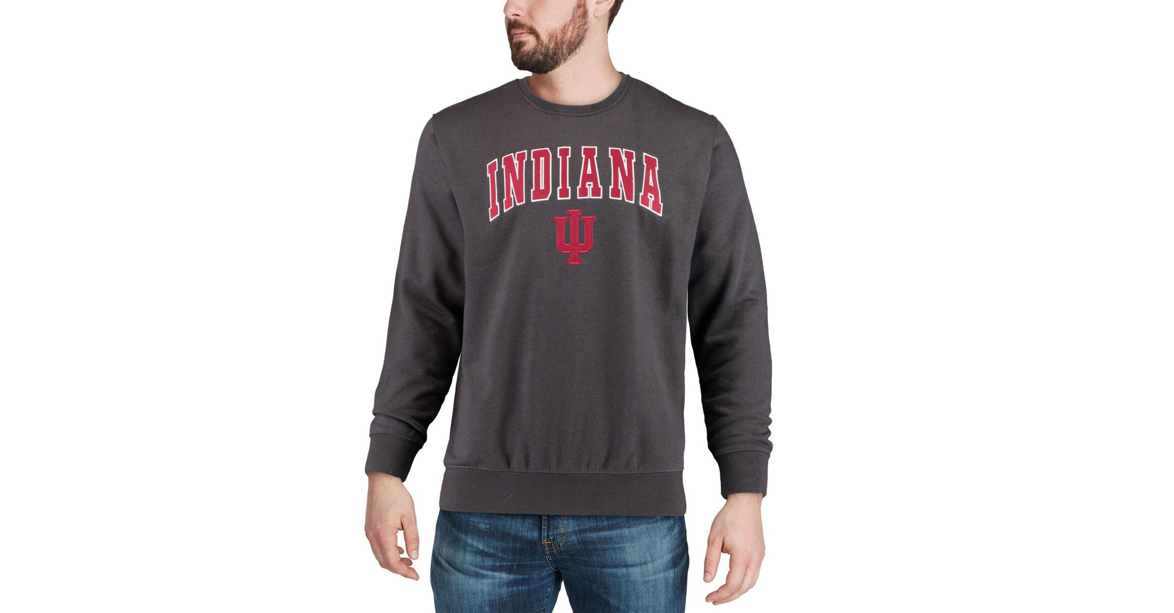 NCAA Indiana Hoosiers Arch & Logo Crew Neck Sweatshirt