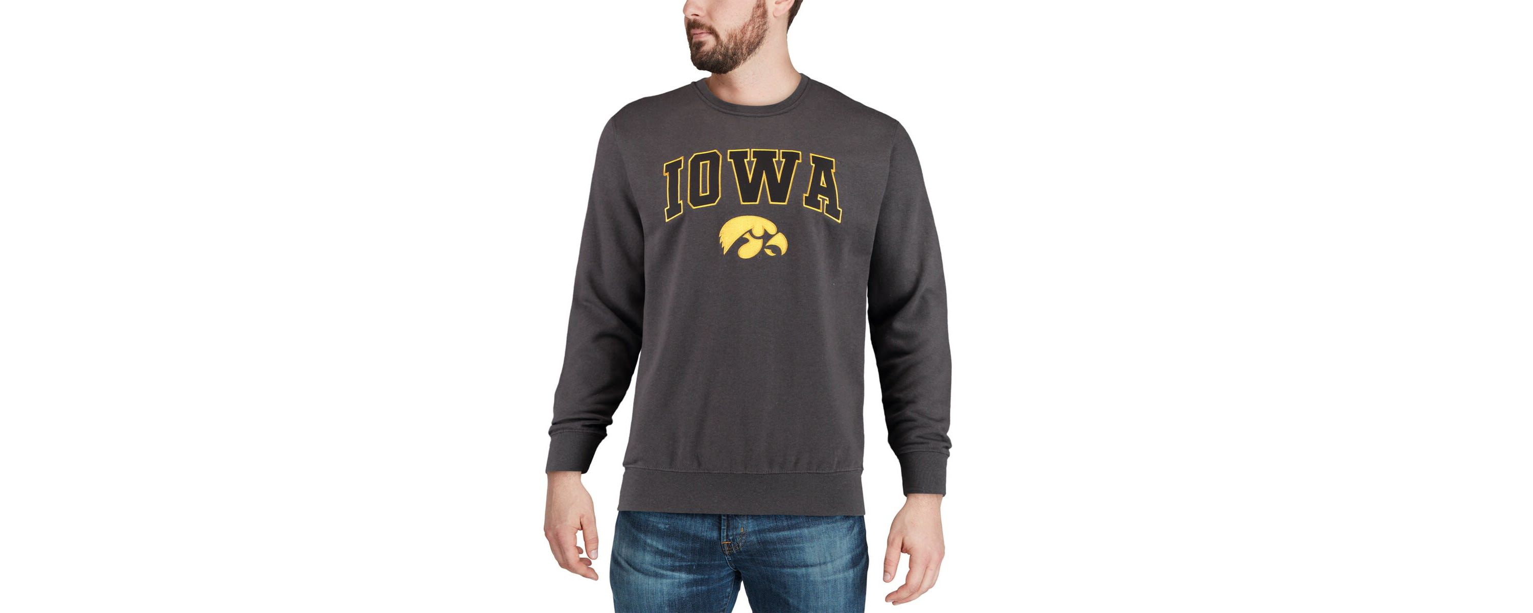 NCAA Iowa Hawkeyes Arch & Logo Crew Neck Sweatshirt