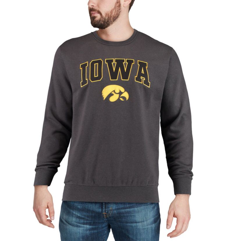 NCAA Iowa Hawkeyes Arch & Logo Crew Neck Sweatshirt