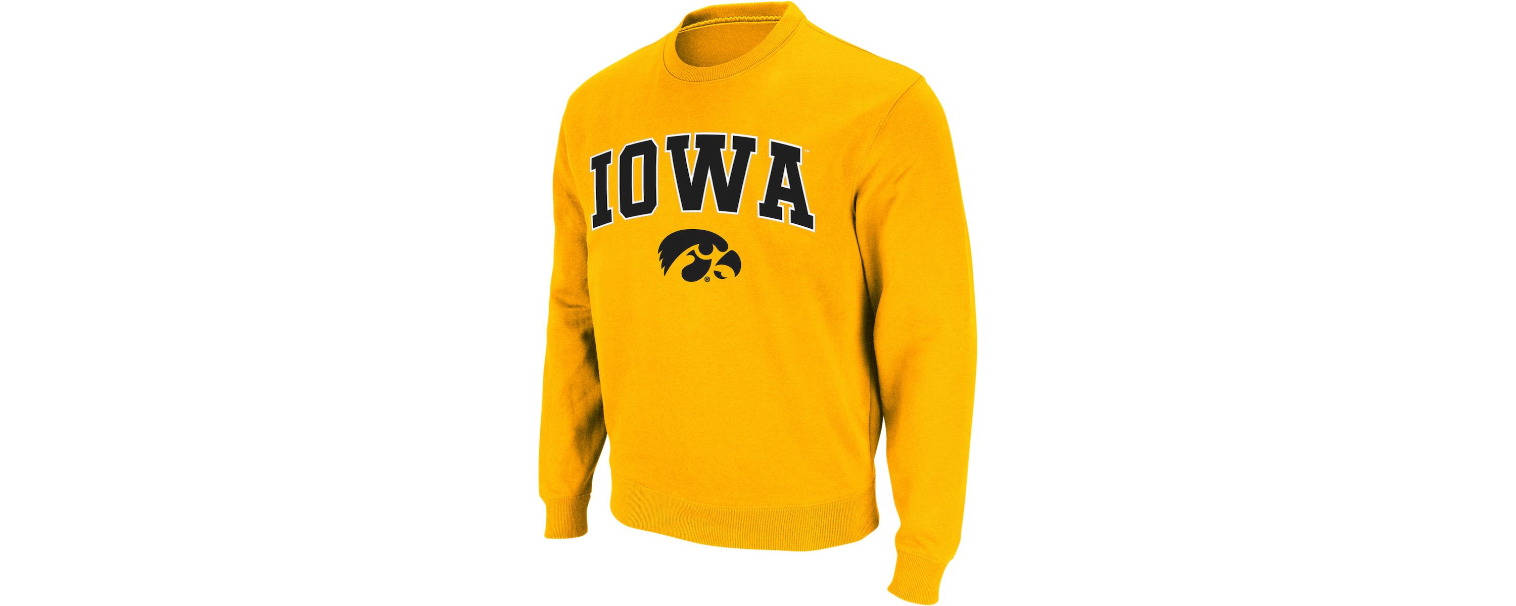 NCAA Iowa Hawkeyes Arch & Logo Crew Neck Sweatshirt