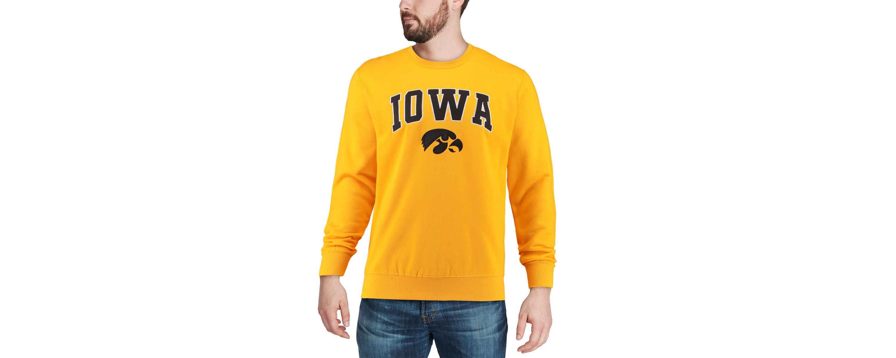 NCAA Iowa Hawkeyes Arch & Logo Crew Neck Sweatshirt
