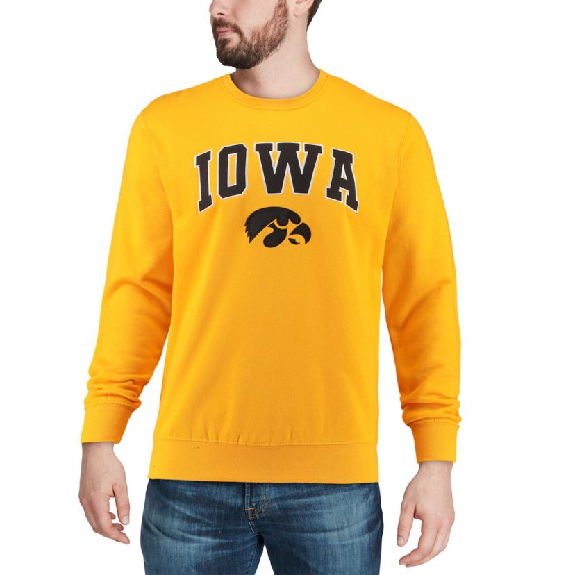 NCAA Iowa Hawkeyes Arch & Logo Crew Neck Sweatshirt