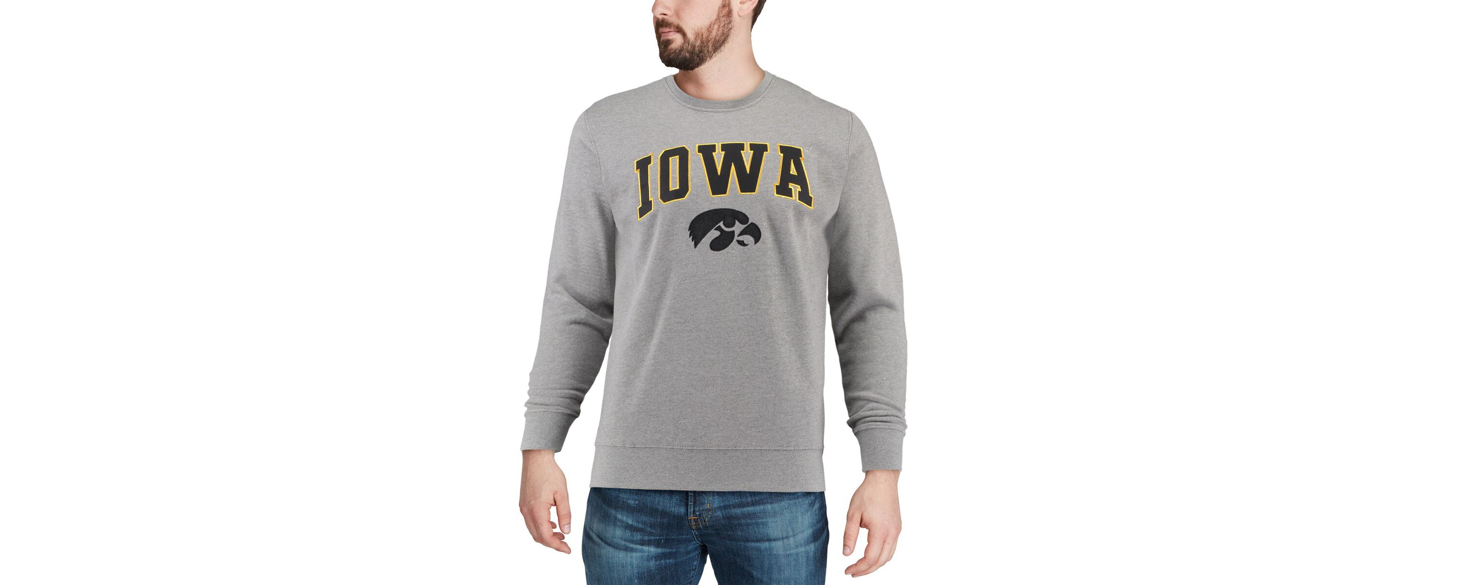 NCAA Iowa Hawkeyes Arch & Logo Crew Neck Sweatshirt