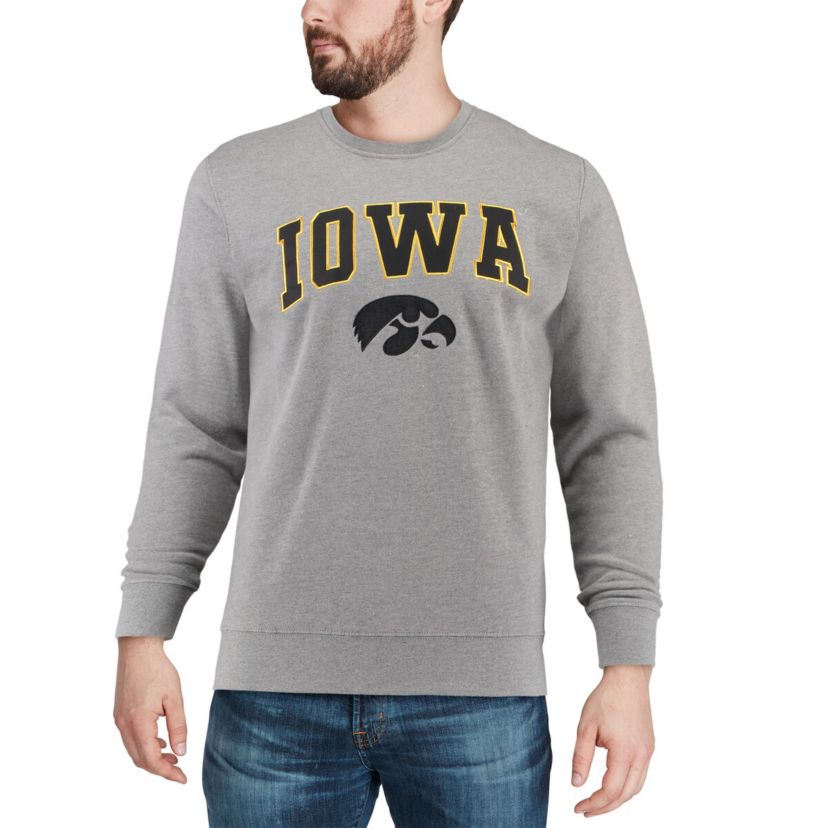 NCAA Iowa Hawkeyes Arch & Logo Crew Neck Sweatshirt
