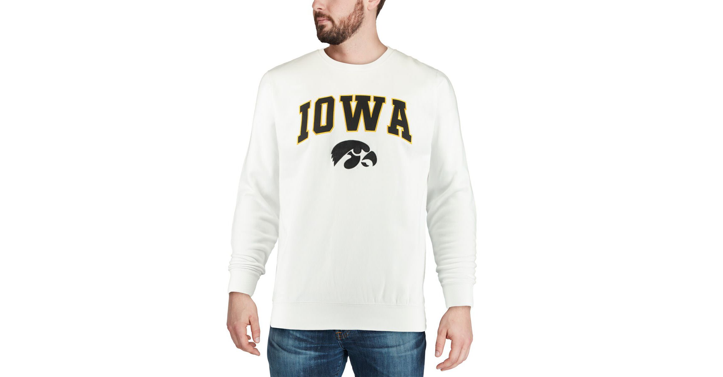 NCAA Iowa Hawkeyes Arch & Logo Crew Neck Sweatshirt
