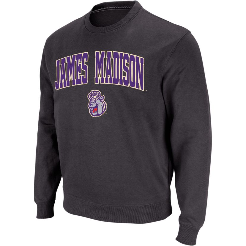 NCAA James Madison Dukes Arch & Logo Crew Neck Sweatshirt