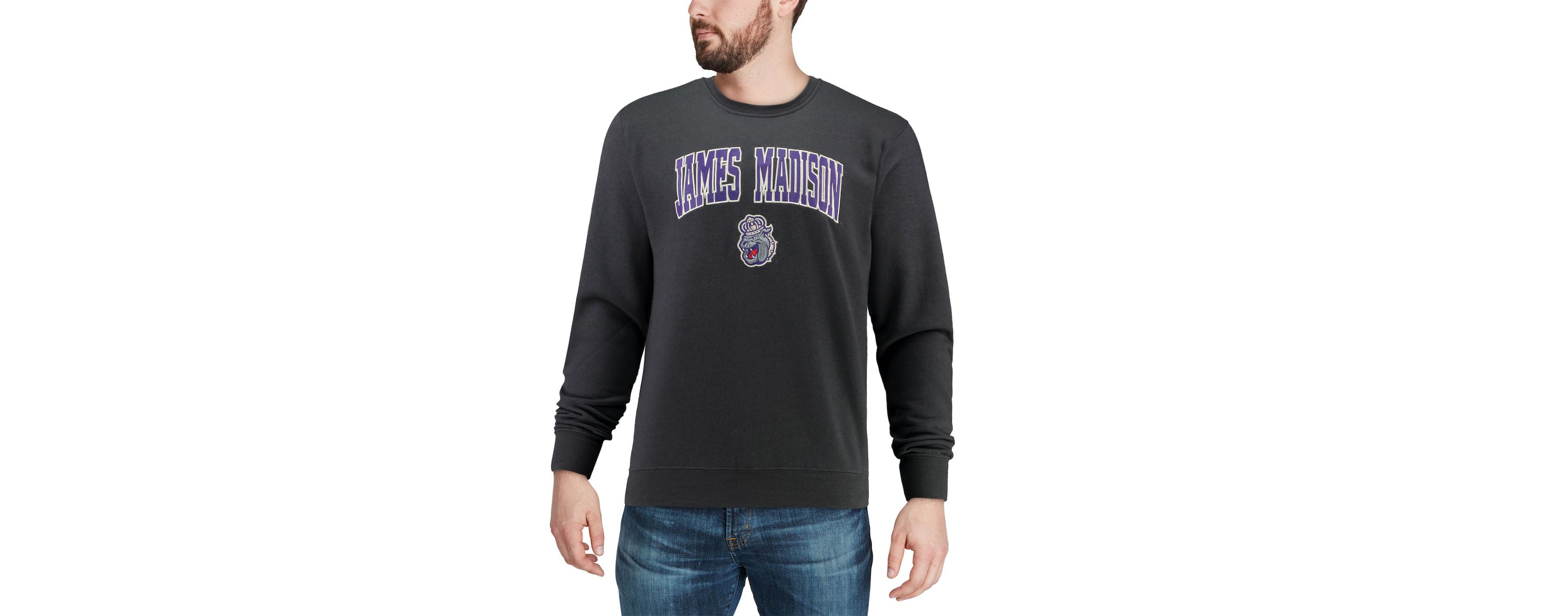 NCAA James Madison Dukes Arch & Logo Crew Neck Sweatshirt