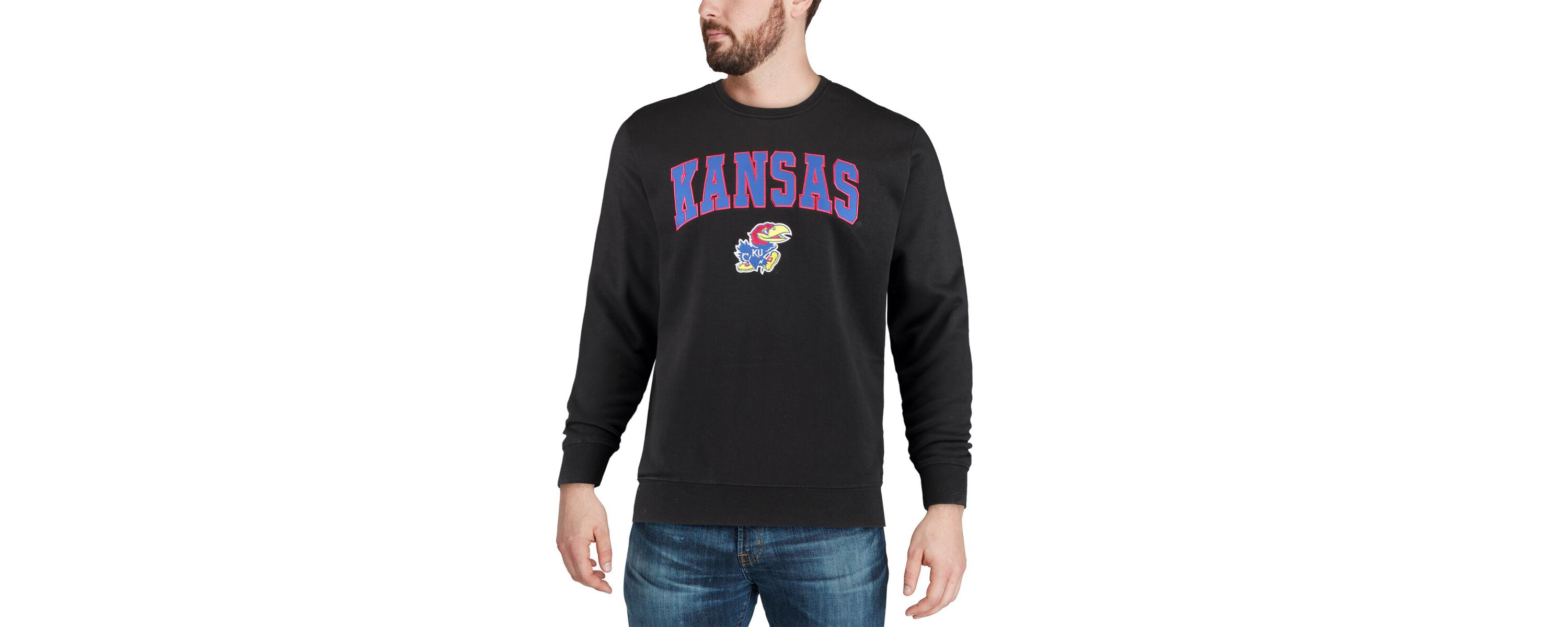NCAA Kansas Jayhawks Arch & Logo Crew Neck Sweatshirt